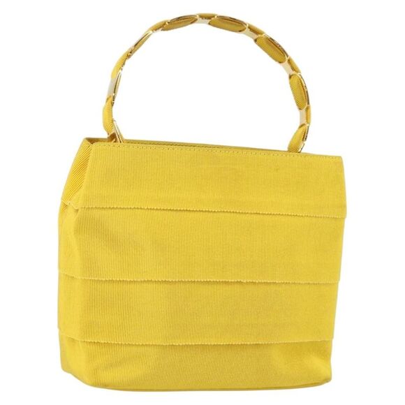 Salvatore Ferragamo Handbags - Salvatore Ferragamo Vala Handbag Nylon Yellow Nylon Handbag (Pre-Owned)